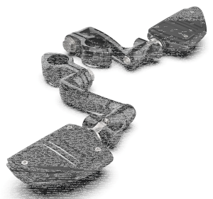 Twin Rail HW Pegs Ext. Blk Male Mounts (ES)