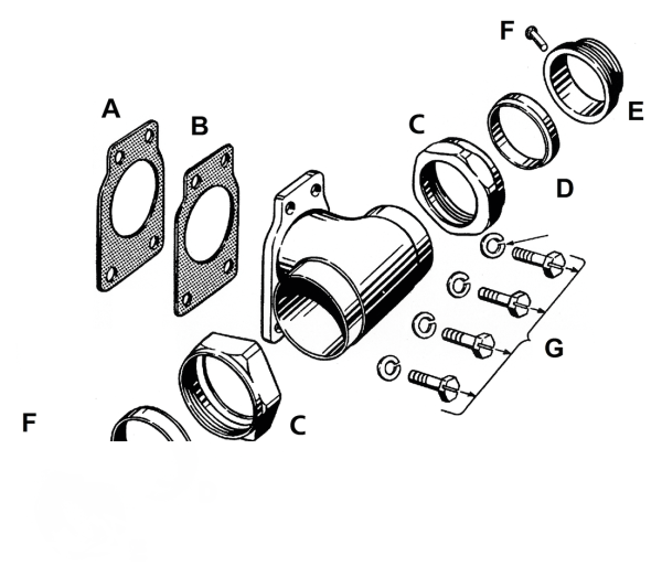 COLONY carb mount kit, parkerized (ES)