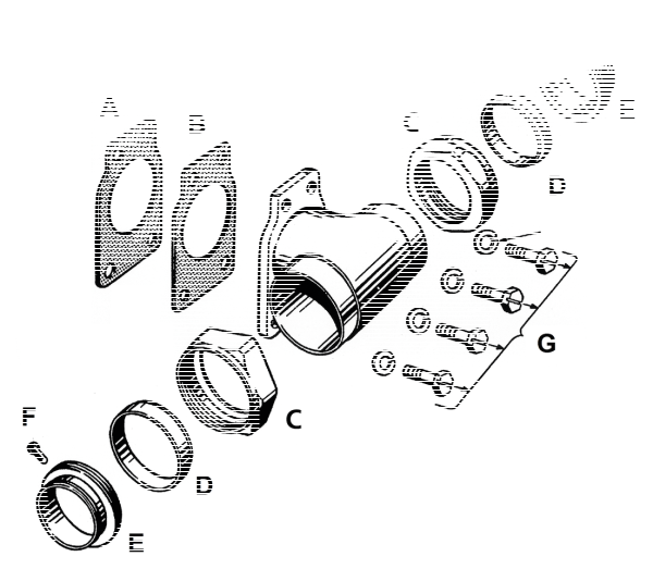 COLONY carb mount kit, parkerized (ES)