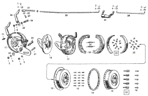 Lined brake shoes 45CI41-up (ES)