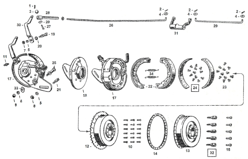 rod rear brake long WL park (ES)