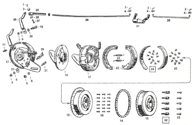 Lever brake crossover parkerized (ES)