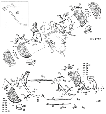 Studs/nuts floorboard mount Park 45ci (ES)