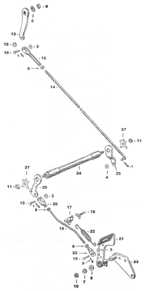 Parkerized shaft lever 2-hole (ES)