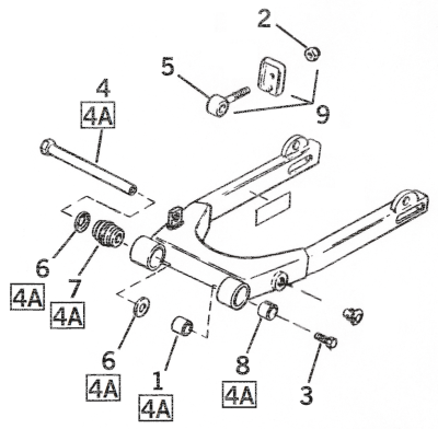 Pivot bolt kit w/bearings XL82-03 (ES)
