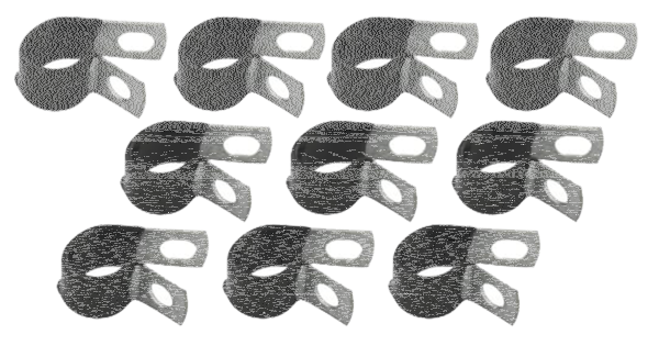 10Pck Vinyl coated cable clamps 1/2" (ES)