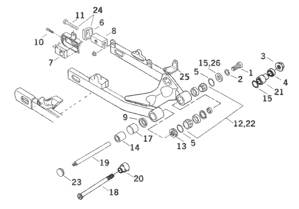 Timken swingarm bearing (ES)