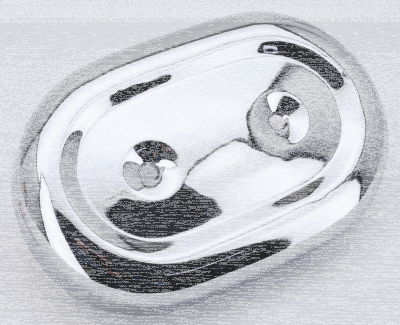 Oval A/C Cover Chrome FL/FX71-89 XL66-03 (ES)