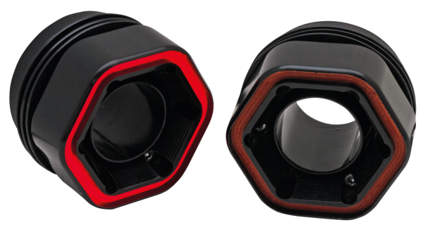 MCJ End Caps Lighted Hex 90mm (ES)