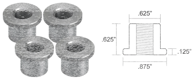 Flanged Bungs 1/8" NPT Thread 4Pck (ES)