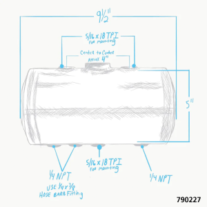 Dimpled Steel Oil Tank 3/4 Gallon (ES)