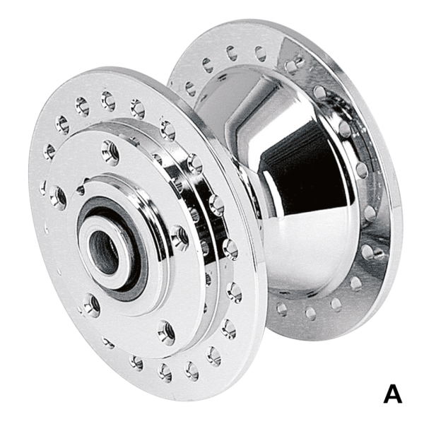 Rear hub assy FLH/T86-99 chrome (ES)