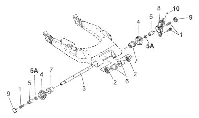 Swingarm Pivot Shaft FLT02-10 (ES)