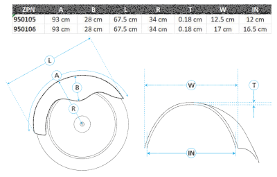 4.75" St smooth custom front fender (ES)
