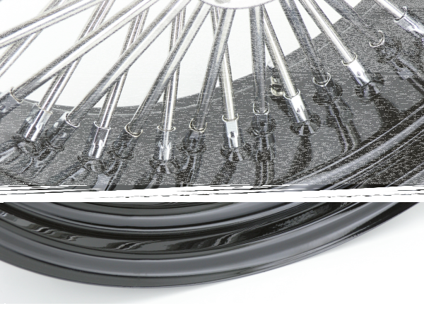 Black rim+hub Fat Daddy 18X3.5 50 (ES)