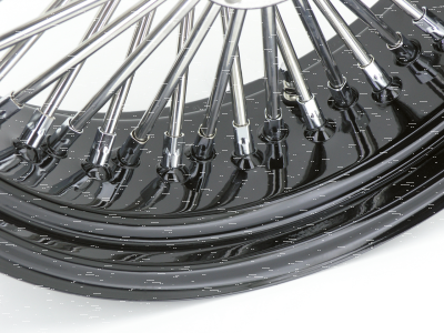 Black rim+hub Fat Daddy 18X3.5 50 (ES)