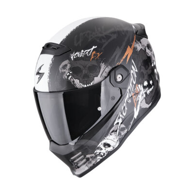 Scorpion Covert FX helmet skullz matt black-grey-gold Size M