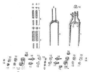 Front fork set complete BT36-45 black (FR)