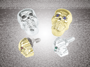 GZP Skull krommet Large gold w/ red eyes (GB)