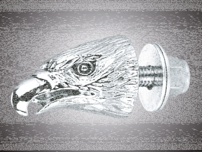 GZP Chrome Eagle head krommet red eyes (GB)