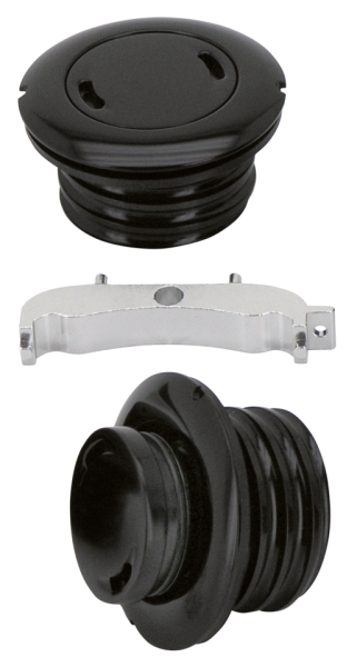 GZP Blk flushmount 1.5" gascap w/paintsv (GB)