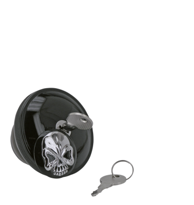 GZP Blk Skull locking gascap vetd 83-96 (GB)