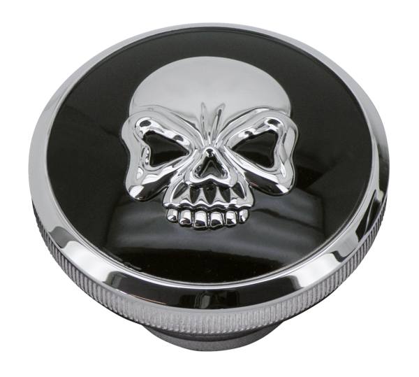 GZP Skull blck/chrome Gas cap set 84-96 (GB)