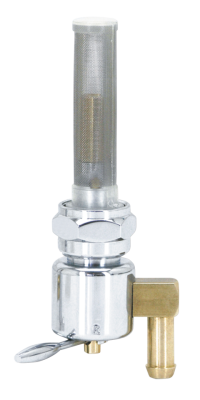 GZP Chrome petcock 22mm bung outlet down (GB)