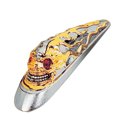 GZP Fender ornam. Gold Skull red eyes (GB)