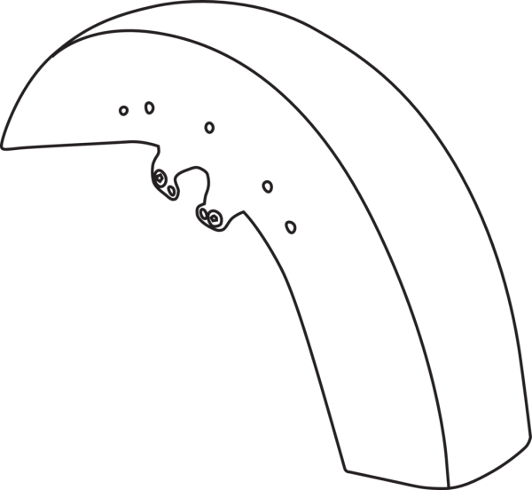 GZP Front fender FLH/T14-UP w/trim holes (GB)