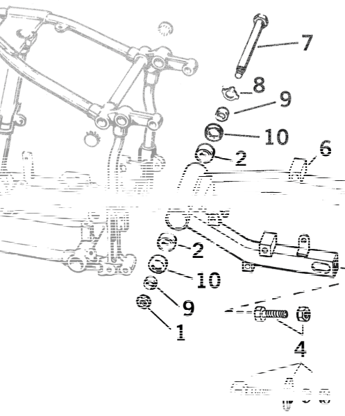 10pck Lockwasher pivotbolt #47513-58 (GB)