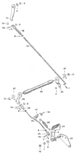 GZP chrome Rear brake rod BT37-57 (GB)