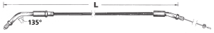 GZP BCC throttle cable HS40 LN=45" (GB)