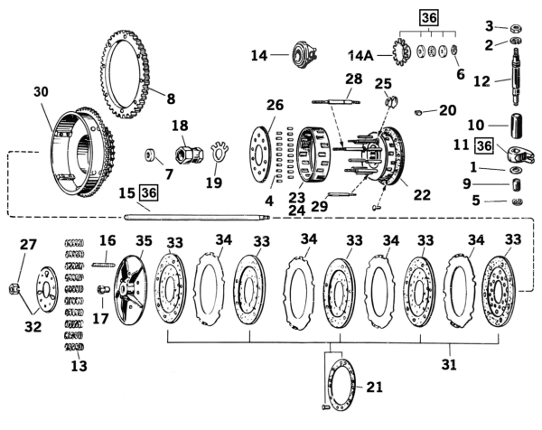 GZP Clutch hub stud, short (GB)