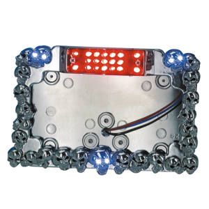 GZP Licenceplate LED chr/w skulls side m