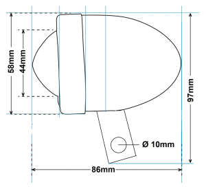 GZP Bullet light red with bracket left s (GB)