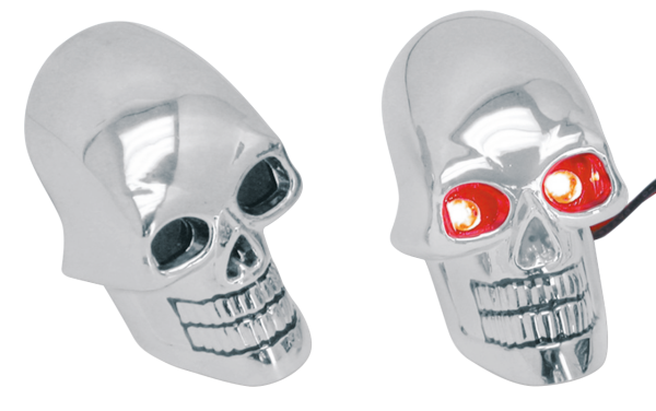 GZP 2" Chrome skull marker lamps w/LED b (GB)
