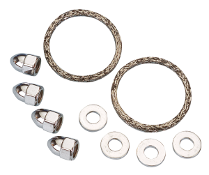 Evolution exhaust chr. acorn/gasket kit (GB)