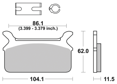 SBS HF Brake pads FLHS/FLT/FLHT 86-99 RR (GB)
