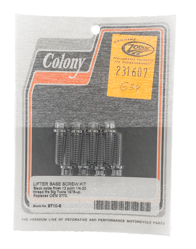 Black 12-Pnt screws 1/4-20x7/8", set/8 (GB)