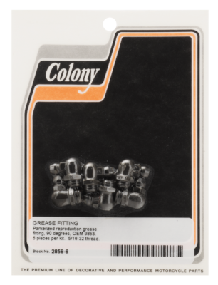 6-pck Colony Grease Fitting white plated