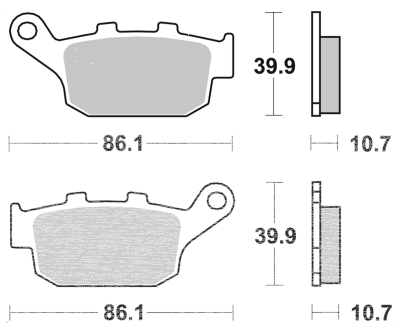 SBS HF Rear brake pads Buell 98-02 (GB)