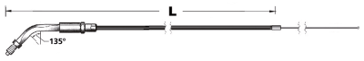 Throttle cable S&S SU BT81 LN=45" 135° (GB)