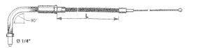Barnett Black FLH02 LN=41" 90° throttle (GB)