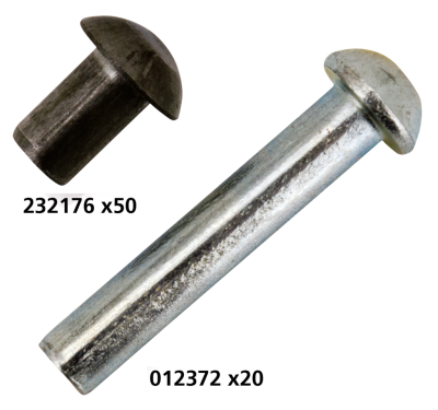 50pck Black Round Head Rivet 3/16"x1/4" (GB)