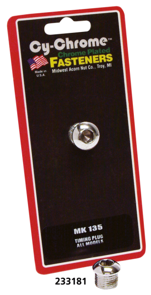 Chrome button head style timing plug (GB)