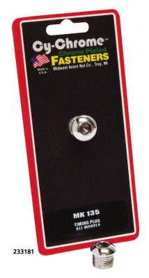 Chrome button head style timing plug (GB)