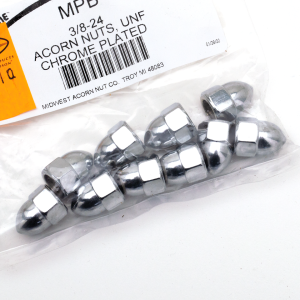 10pck Chrome Acorn nuts 3/8-24 (GB)