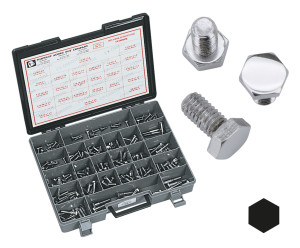 Ass. tray hex head screws chr. 215pk UNC