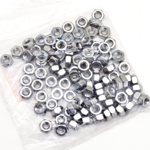 100pck Chrome hex nut 1/4-20 UNC (GB)